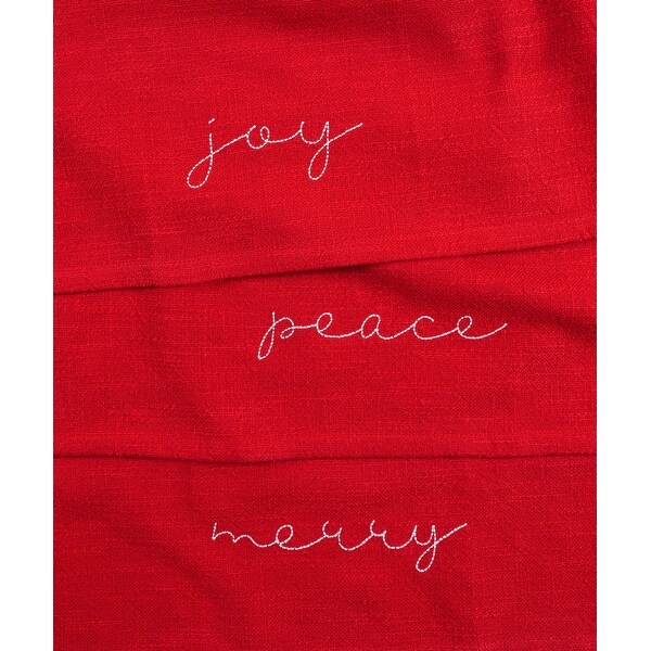 Napkins Holiday Red Embroidered Monaco