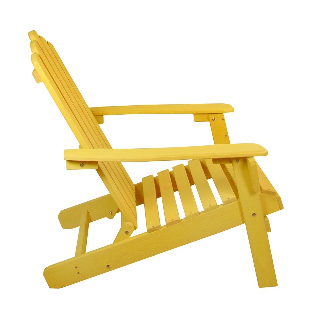 Yellow Classic Folding Wooden Adirondack Chair