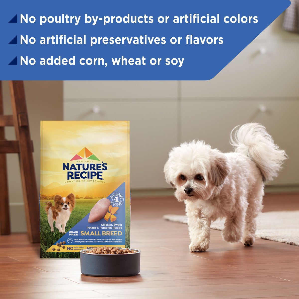 Nature's Recipe Small Breed Grain-Free Chicken， Sweet Potato and Pumpkin Recipe Dry Dog Food