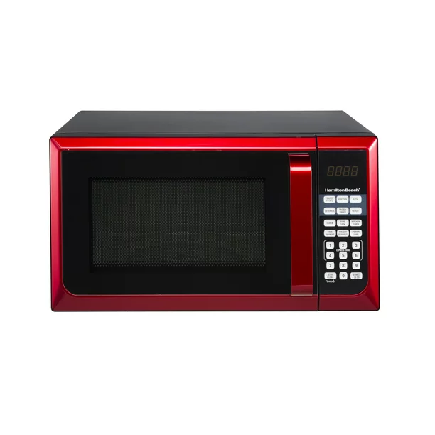 Hamilton Beach Stainless Steel 0.9 Cu. ft. Red Microwave Oven， Red Stainless Steel