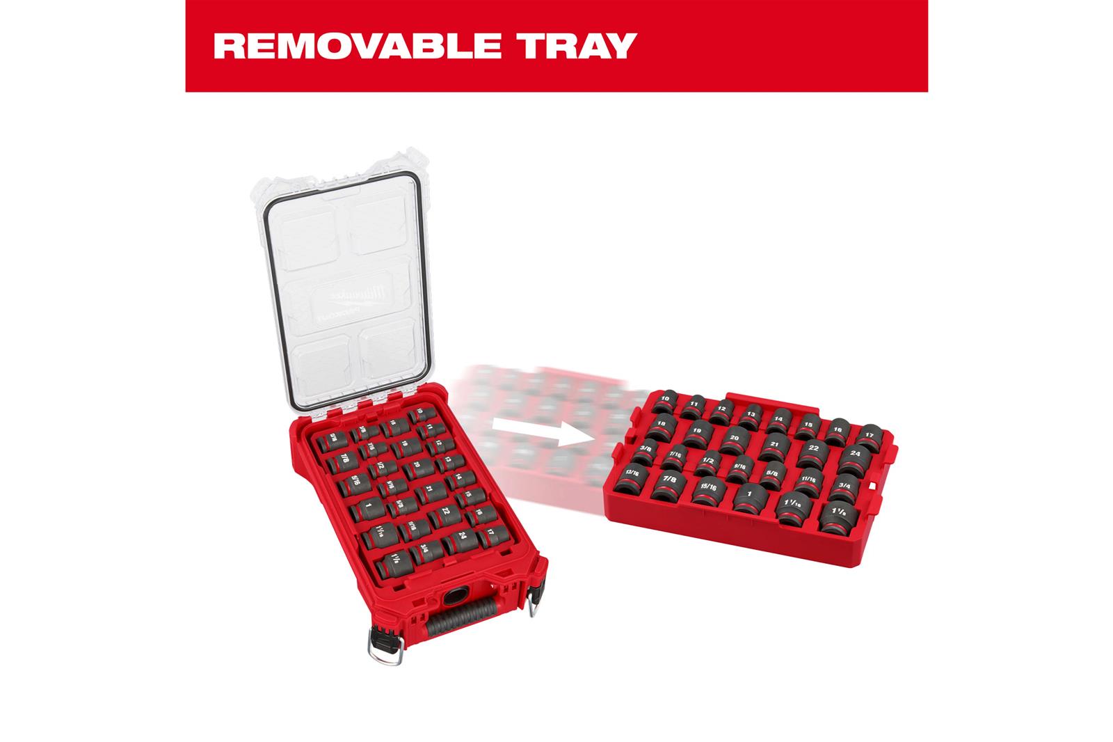 Milwaukee Tool 49-66-6804 Milwaukee PACKOUT SHOCKWAVE Impact-Duty Sockets Sets