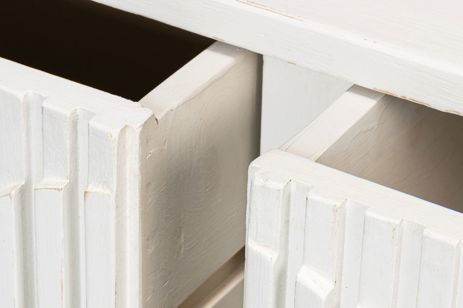 Lola Console Table With Drawers and Shelf Antique White   Transitional   Console Tables   by Sideboards and Things  Houzz