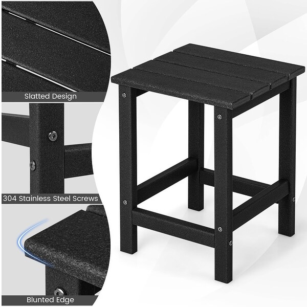 14'' Patio Adirondack Side End Table HDPE Square Weather Resistant