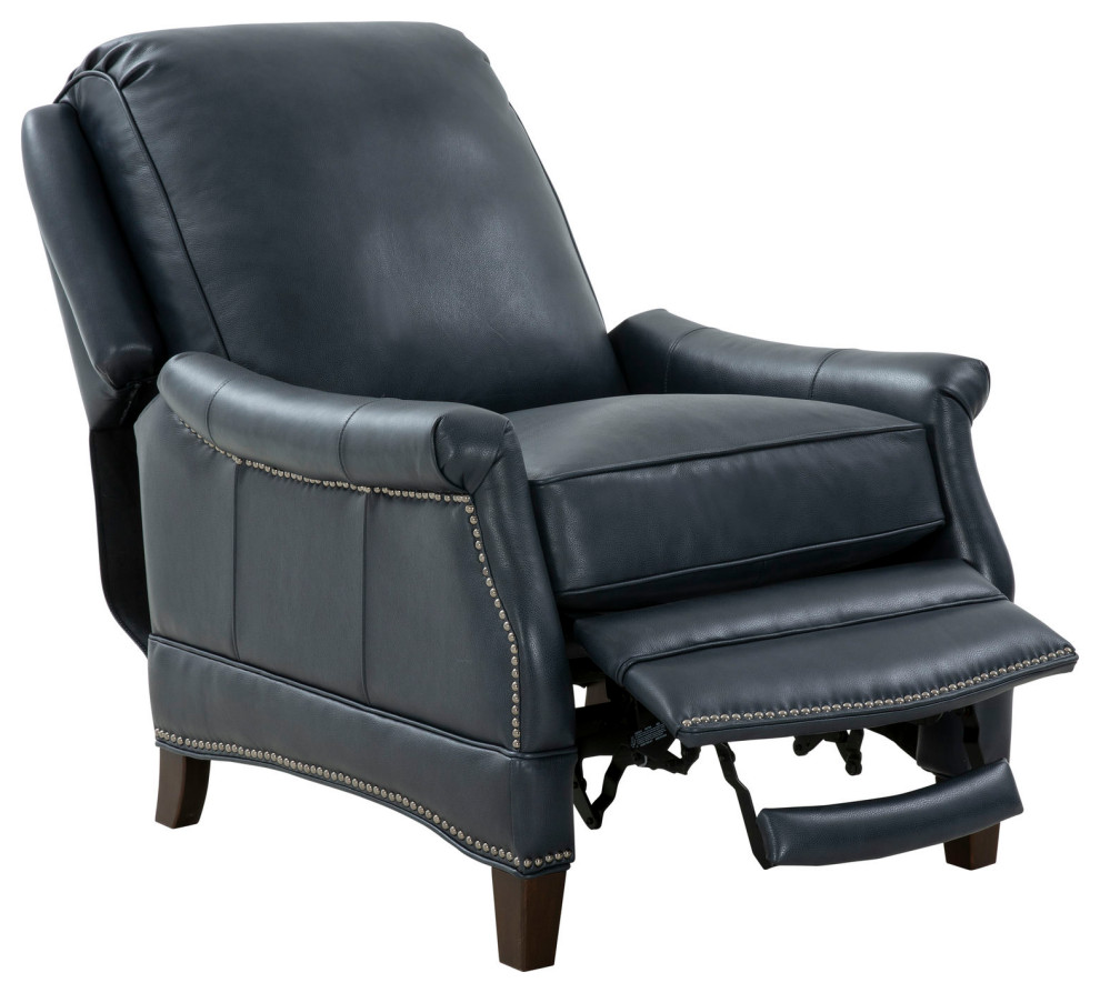 7 3056 Ashebrooke Recliner  Barone Navy Blue   Transitional   Recliner Chairs   by Kolibri Decor  Houzz