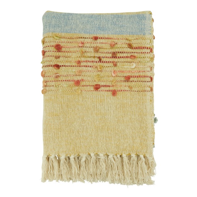 Saro Lifestyle Striped Throw With Fringed Edges