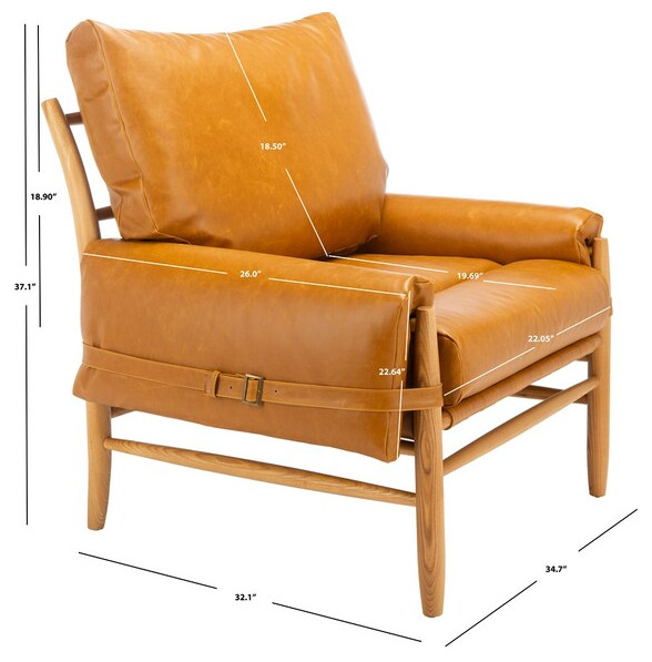 Oslo Mid Century Arm Chair Caramel/Natural Safavieh   Midcentury   Armchairs And Accent Chairs   by HedgeApple  Houzz