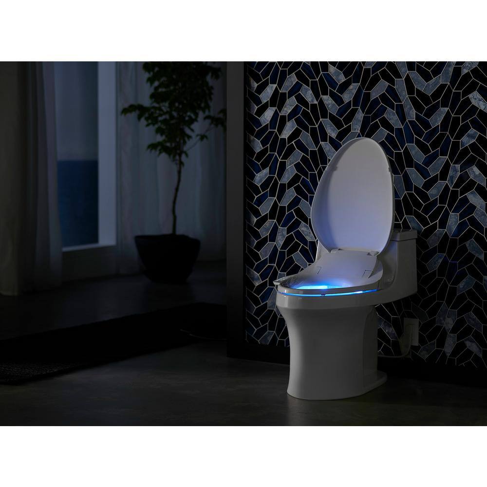 KOHLER C3 230 Electric Bidet Seat for Elongated Toilets in White with Touchscreen Remote Control K-4108-0