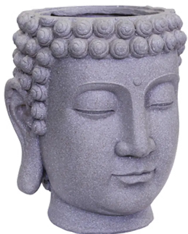 17 Inch Gray Buddha Head Planter