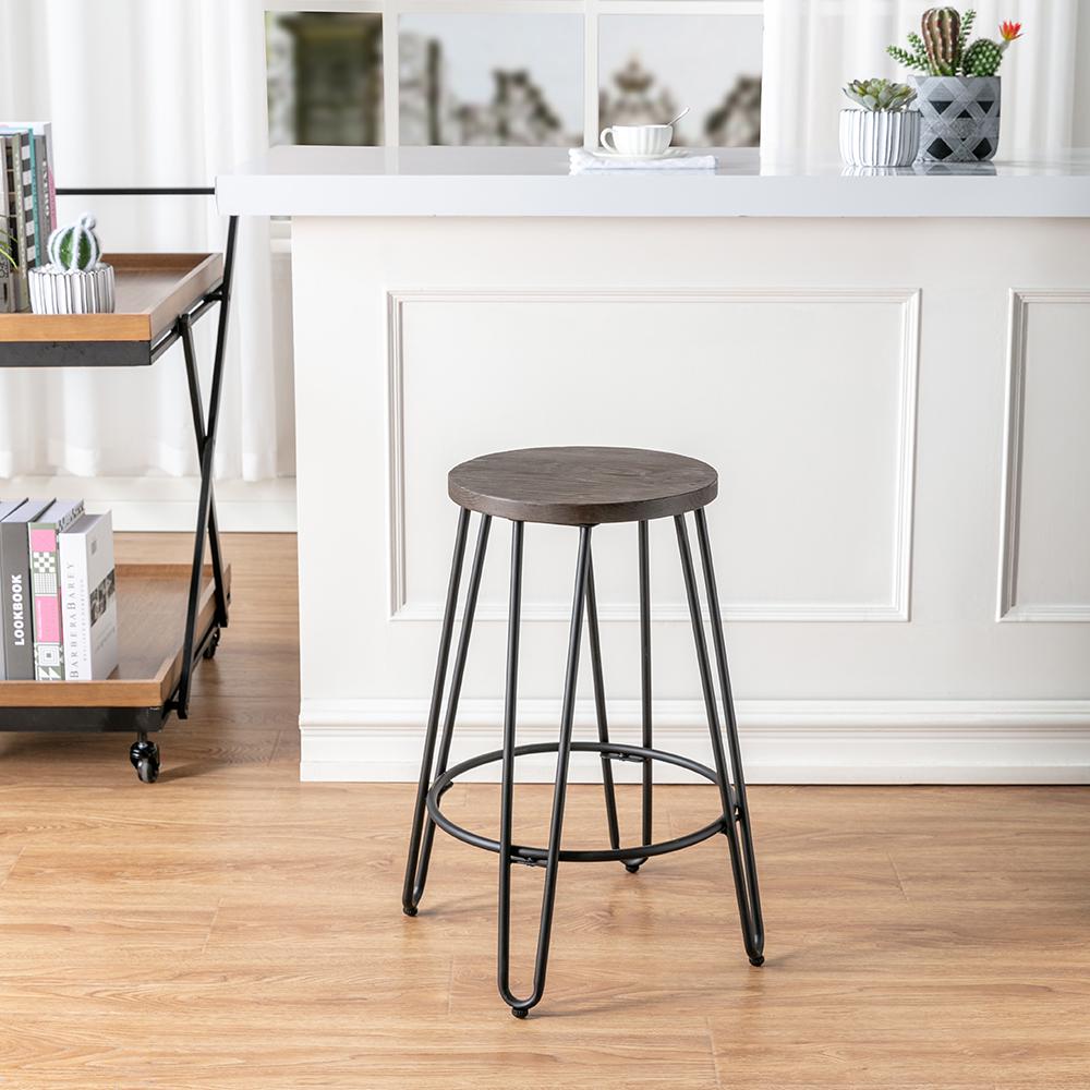 Quinn Counter Stool in Matte Black Finish