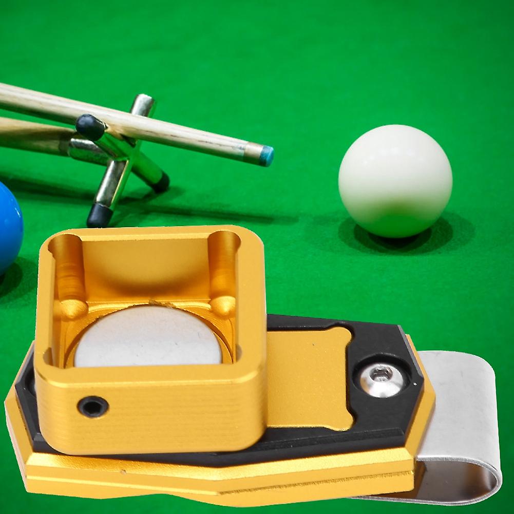 Mini Portable Magnetic Billiard Chalk Case Box With Fixed Clip Pool Snooker Sports Accessoriesgold