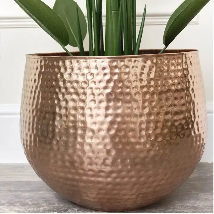 Shiny Polished Customized Shape Metal Planter Home Indoor Outdoor Garden Usage Customized Size Metal Planter