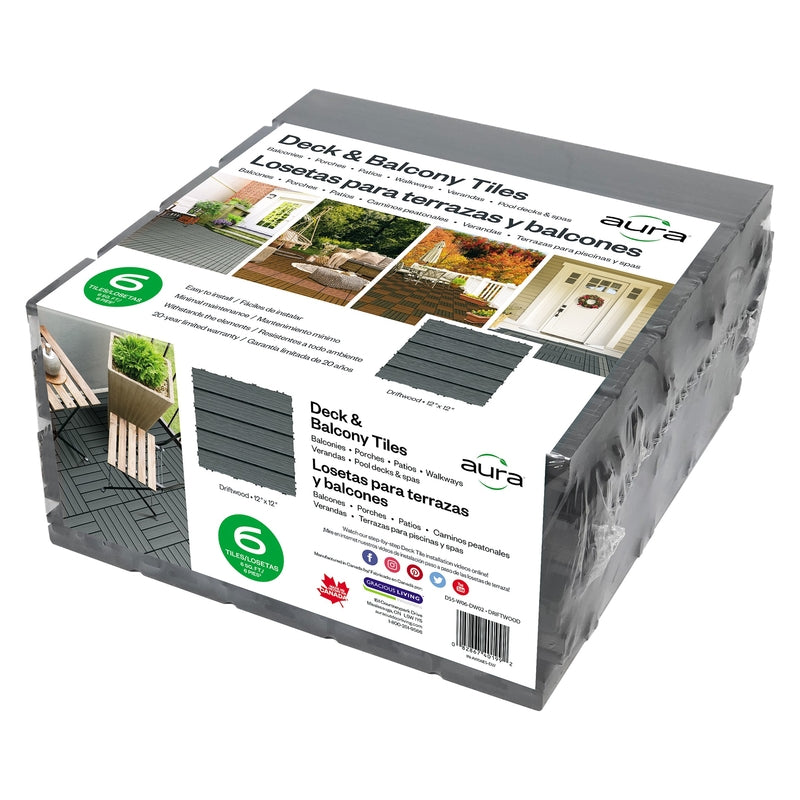 DECK TILE DRIFTWOOD 6PK