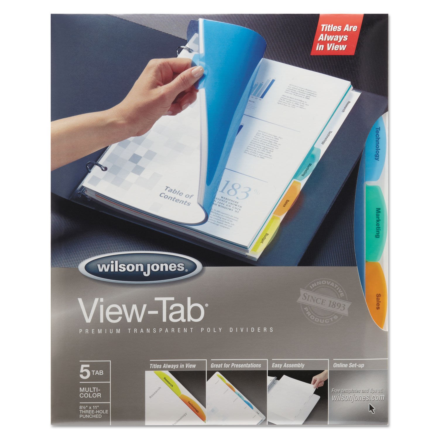 View-Tab Transparent Index Dividers by Wilson Jonesandreg; WLJ55565