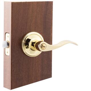 Copper Creek Waverlie Polished Brass Privacy BedBath Door Handle WL2230PB