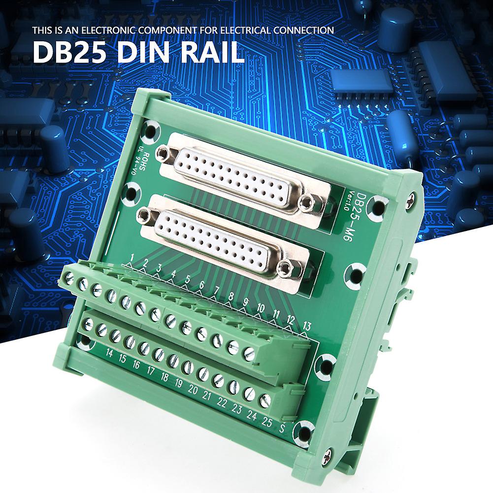 Db25-m6 Double Female Head Din Rail Mount Interface Module Terminal Block Board Connector