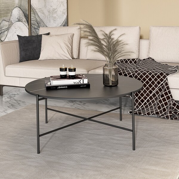 Modrest Hobart Modern Black Ceramic Coffee Table