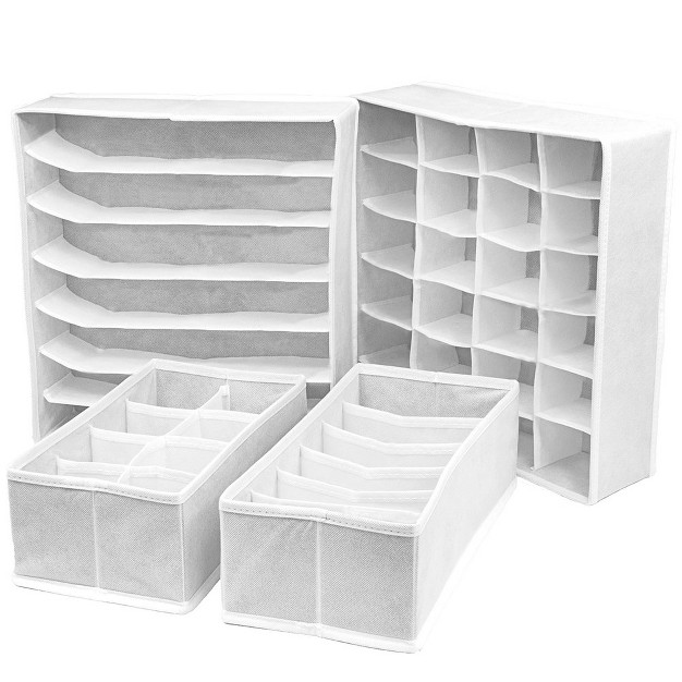 Sorbus Set Of 4 Foldable Drawer Dividers Storage Boxes Closet Organizers Under Bed Organizer