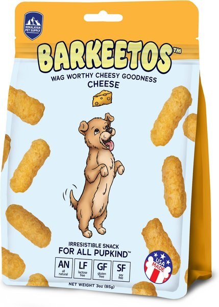 Himalayan Pet Supply Barkeetos Grain-Free Cheese Crunchy Dog Treats， 3-oz bag