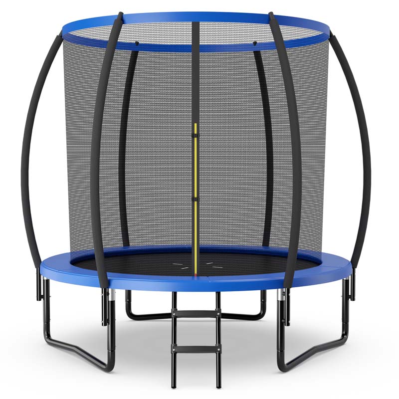 8/10/12FT ASTM Approved Outdoor Large Recreational Trampoline with Ladder & Enclosure Net Safety Pad