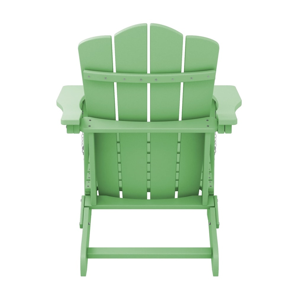 Plastic Folding Outdoor Patio Adirondack Chair With Slat Seat