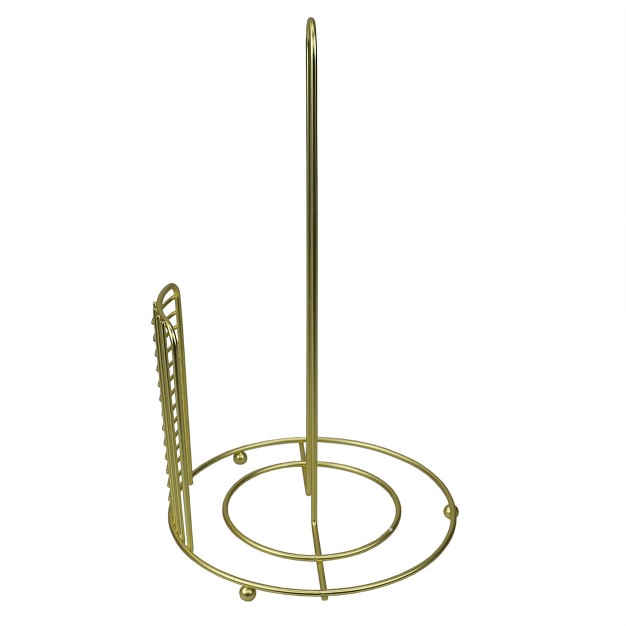 Home Basics Halo Free Standing Steel Paper Towel Holder Gold