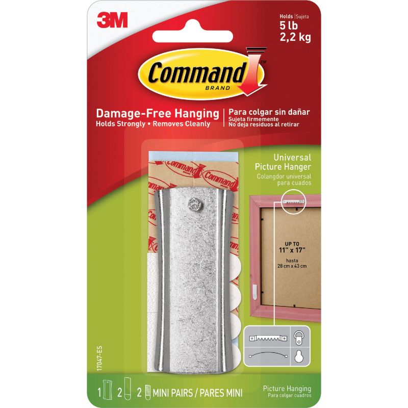 Command Universal Adhesive Picture Hanger Silver