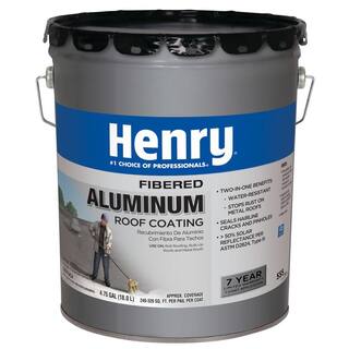 Henry 555 Fibered Aluminum Reflective Roof Coating 4.75 gal. HE555019