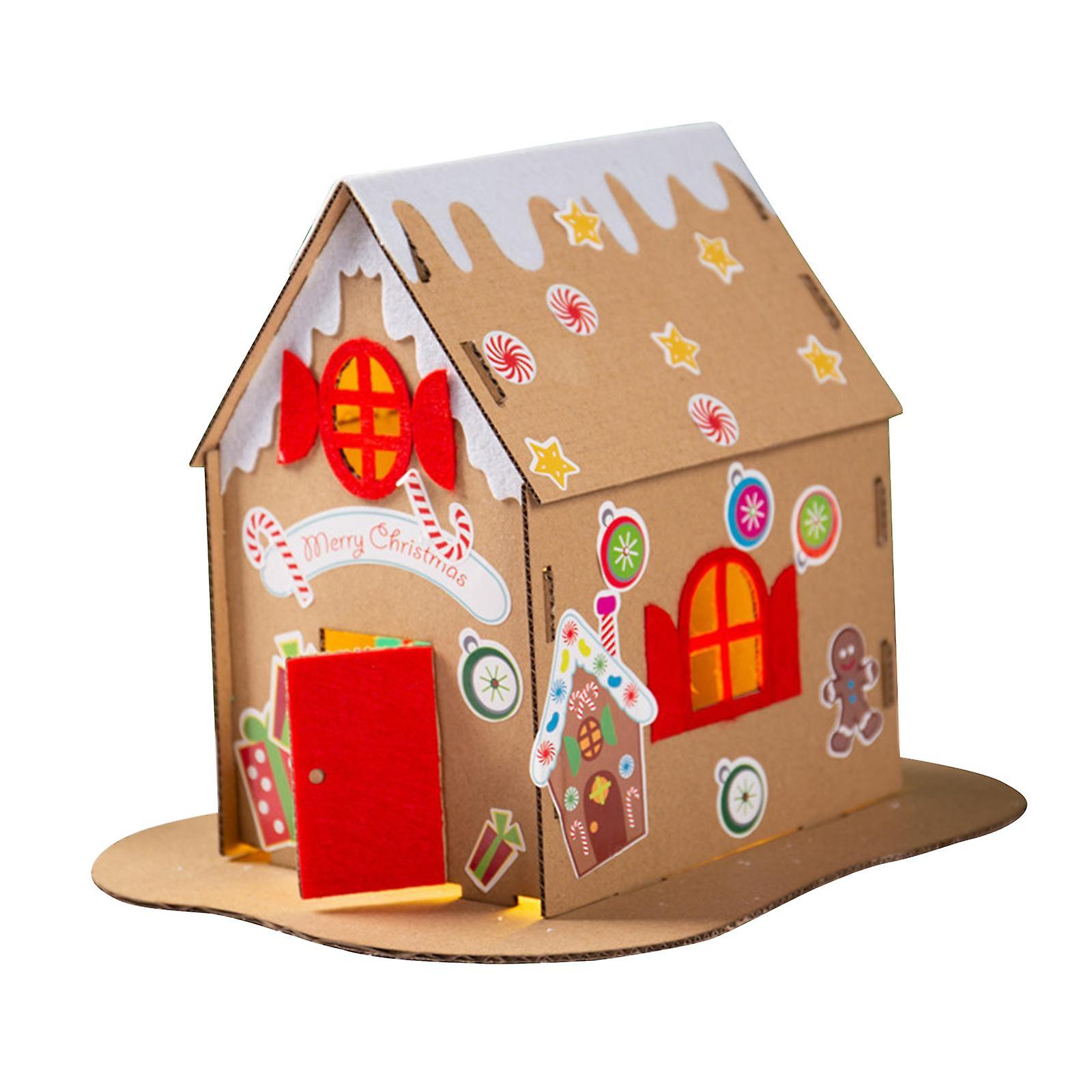 Christmas Cardboard House Kits Unassembly Cardboard House For Children Kids Style C