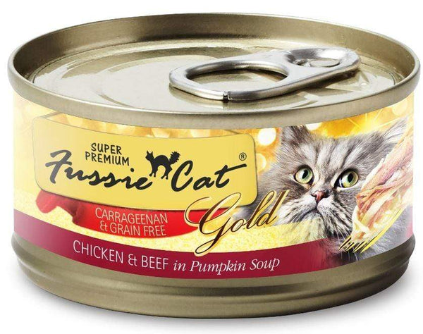 Fussie Cat Super Premium Grain Free Chicken and Beef in Pumpkin Soup Can