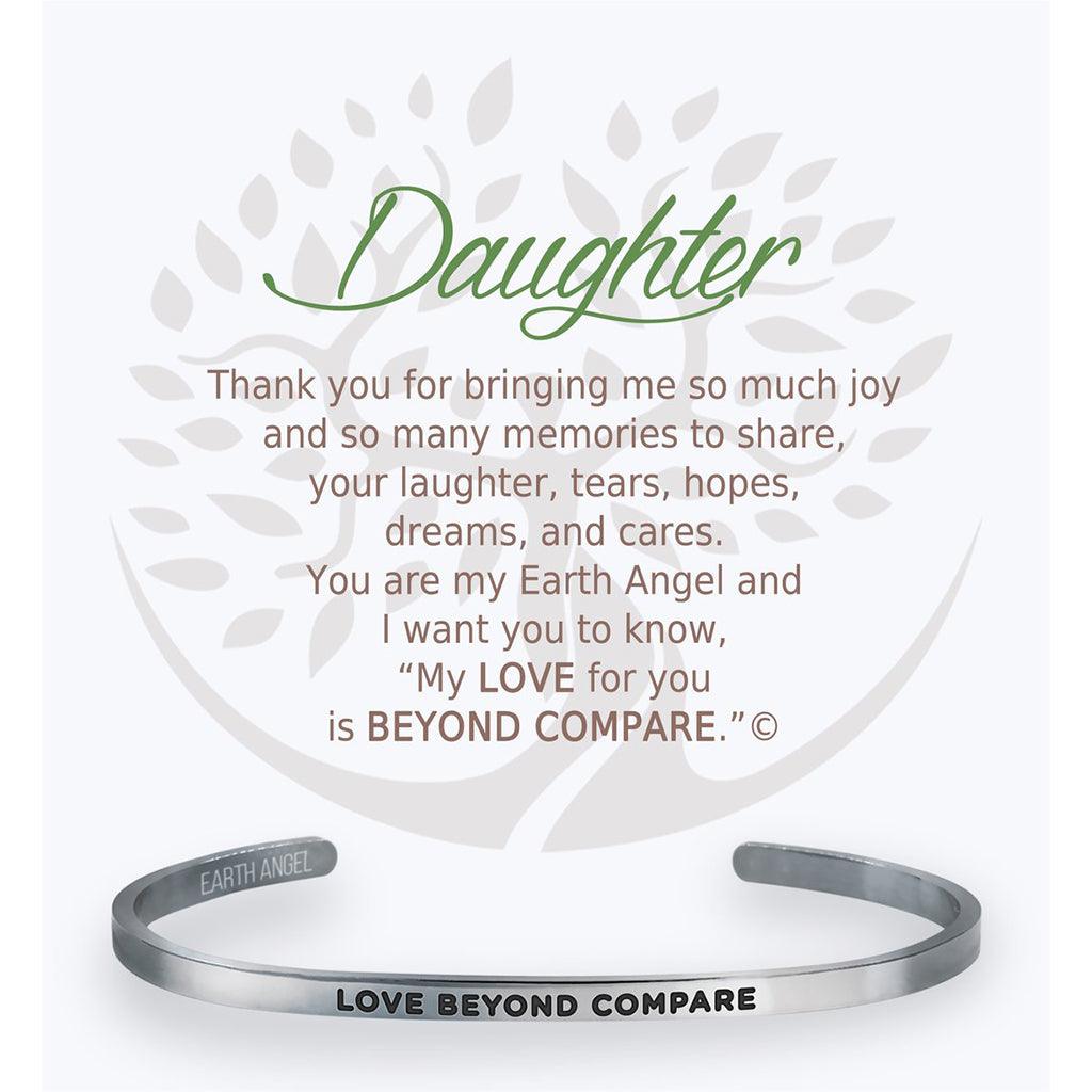 Earth Angel  Daughter Cuff Bracelet in Silver