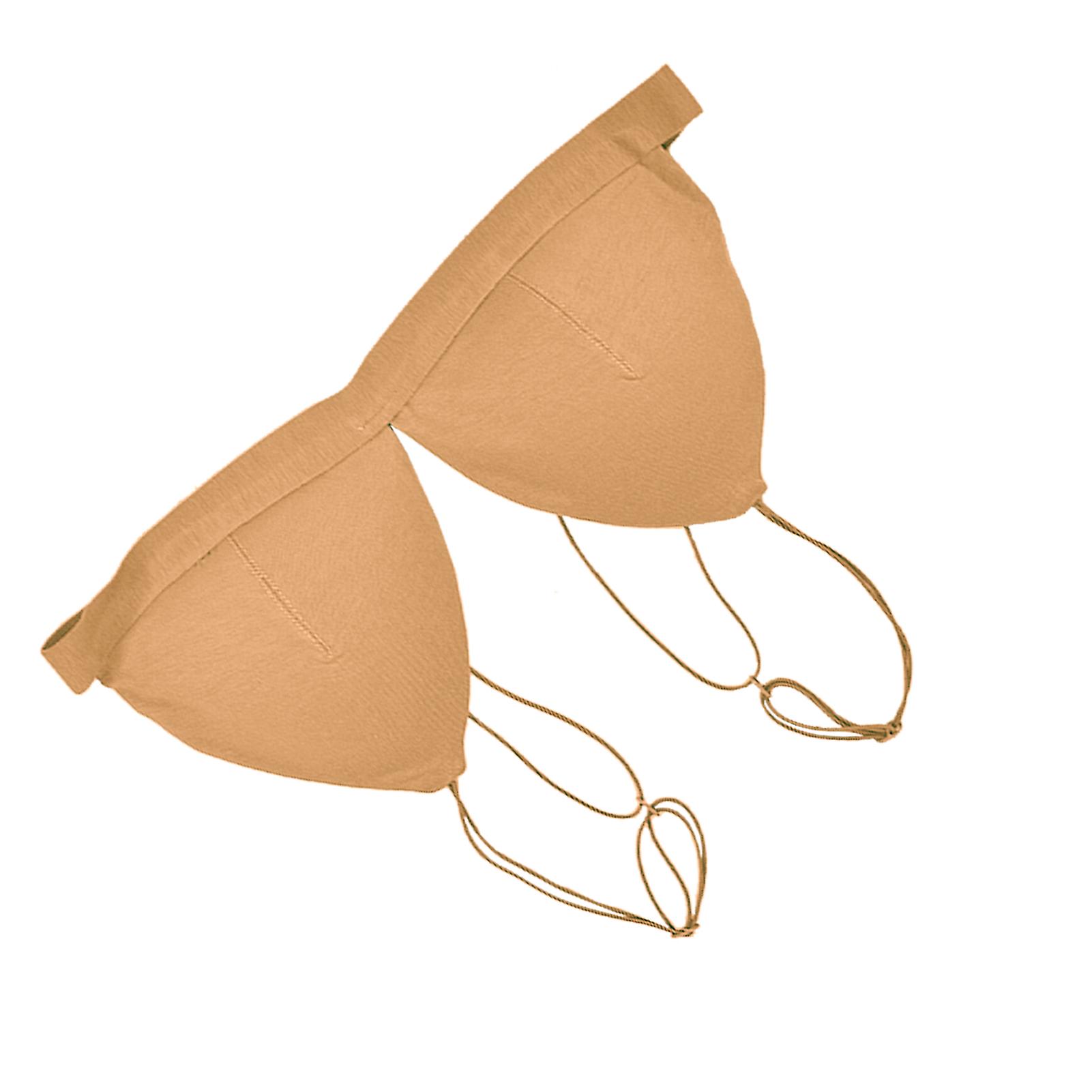 Triangle Cups Bralette V Neck Wireless Bras Simple Padded Everyday Bra For Womenyellow Xl