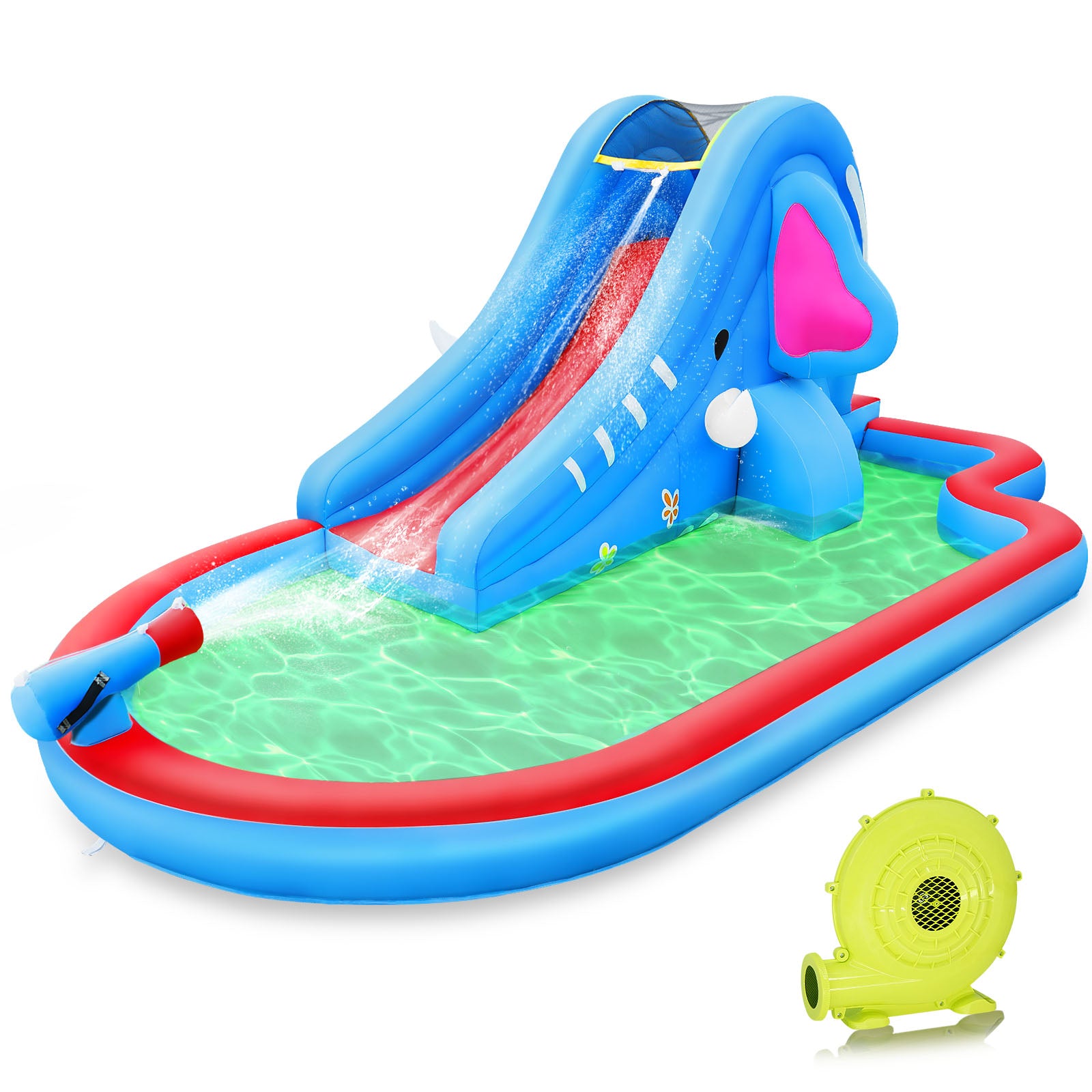 Bouncy Castle Inflatable with Slide Water Park Inflatable Pool Water Slides Spring Castle With Blower for Children From 4 to 12 Years