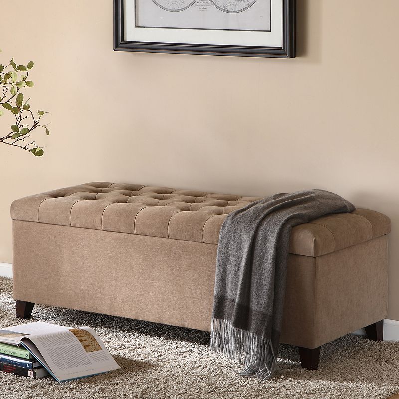 Madison Park Shandra Top Soft Close Tufted Storage Ottoman