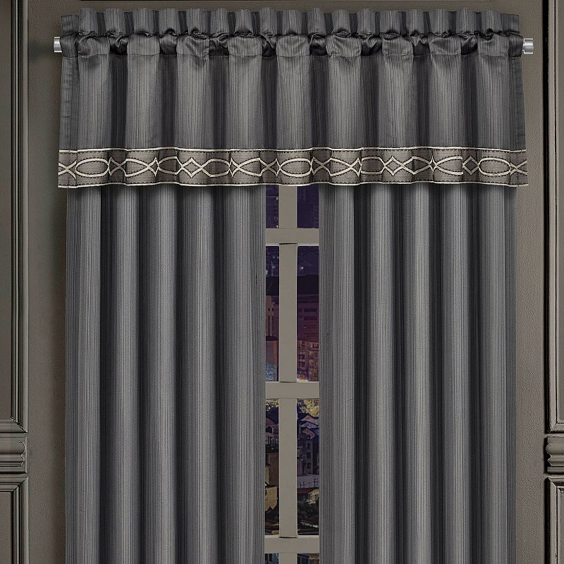 Five Queens Court Darwin Charcoal Window Straight Valance