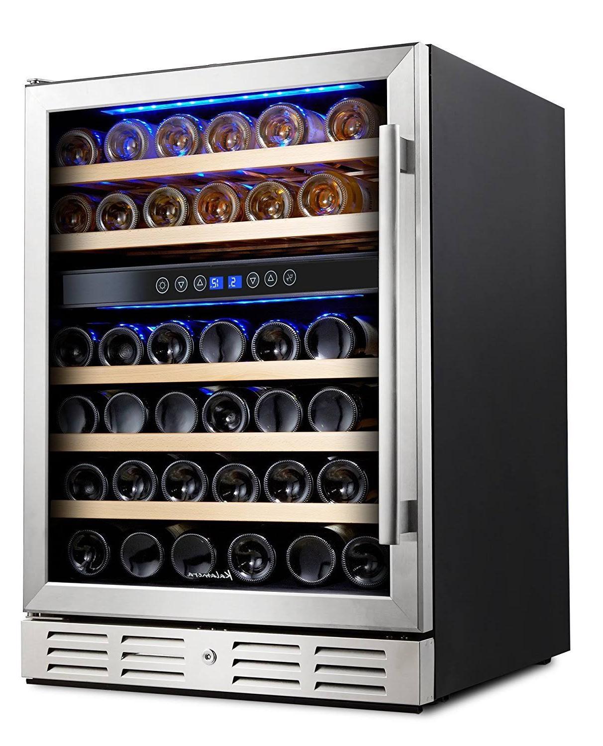 24” Wine Refrigerator 46 Bottle Dual Zone Built-in and Freestanding with