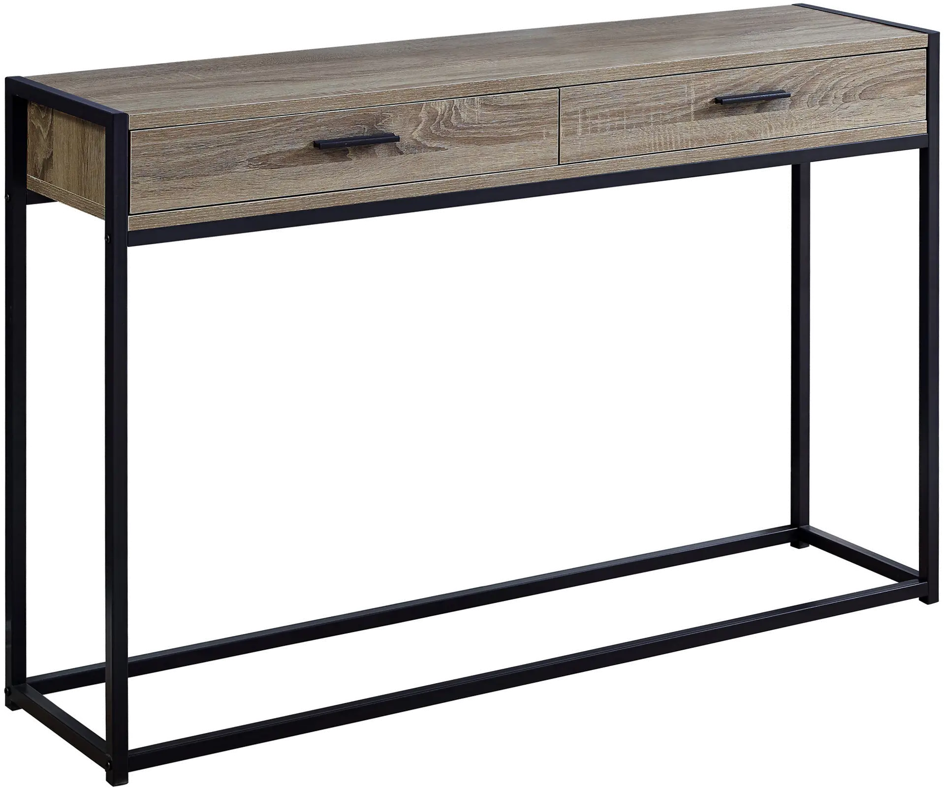 Dark Taupe and Black Metal 48 Inch Console Table