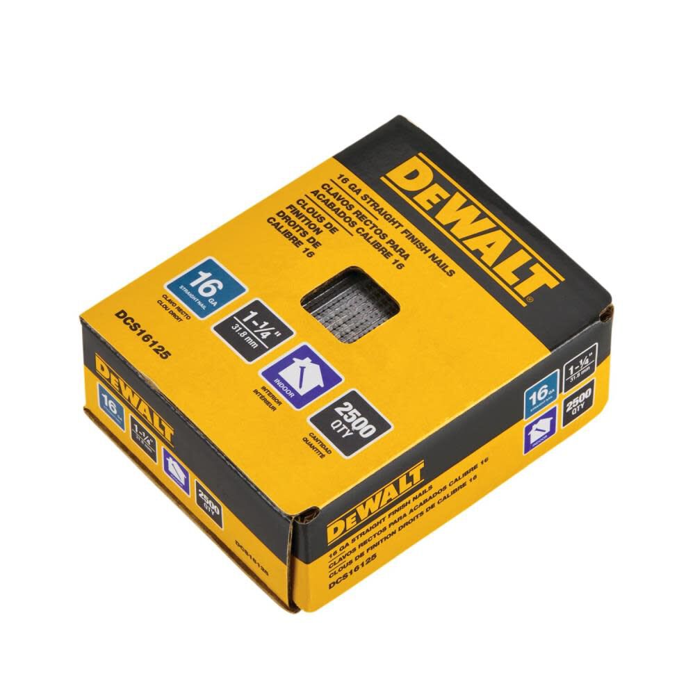 DEWALT 1-1/4 Straight 16 Gauge Finishing Nails (2500 pk) DCS16125 from DEWALT