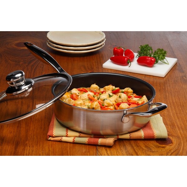 3L 24cm (3.1 Quart 9.5 Inch) Premium Clad Stainless Steel Induction Saute Pan