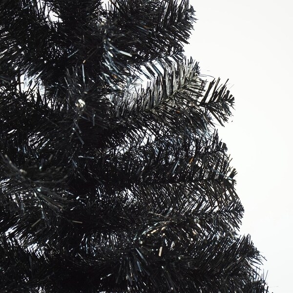 4' x 24 Slim Black Tinsel Artificial Christmas Tree