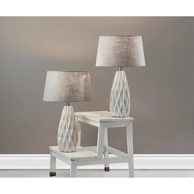 2pc Joan Table Lamps Bonus White Adesso