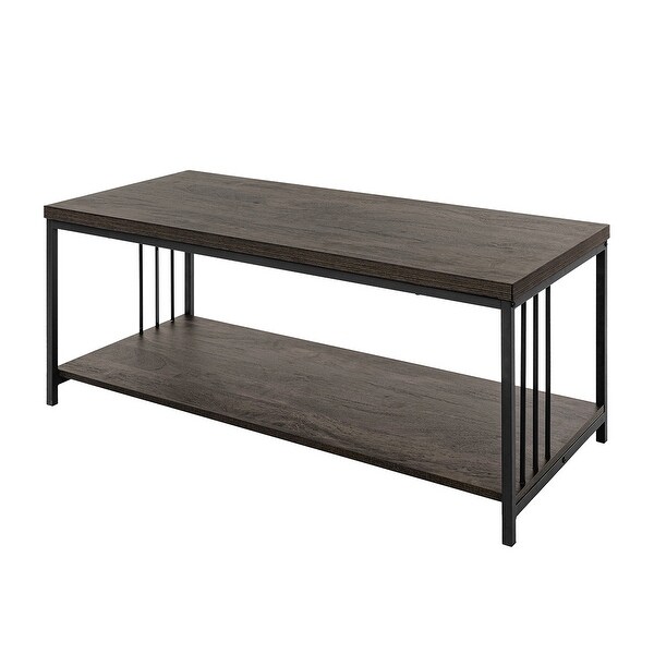 Homy Casa Industrial Dark Brown Coffee Table