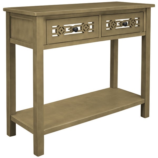 Classic Console Table with Hollow-out Decoration