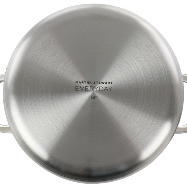 Martha Stewart Everday Midvale 8 Quart Stainless Steel Stock Pot With Lid