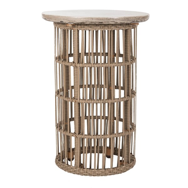 SAFAVIEH Fane Dark Grey Modern Concrete Indoor/ Outdoor Side Table