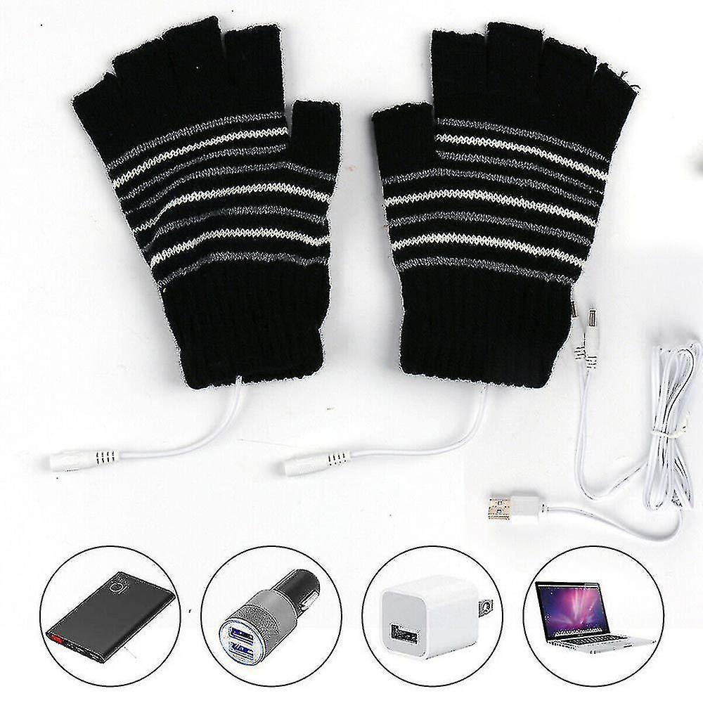 Winter Working Usb Heated Gloves Thermal Hand Warmer Gloves Full Half Finger