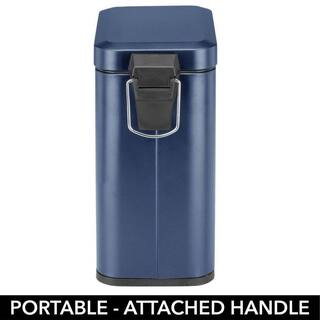 Dracelo 1.3 Gal. Bathroom Small Metal Lidded Step Trash Can with Removable Liner Bucket in Blue B091BC3BP8