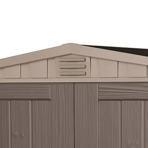 Keter Factor 6x3 Outdoor Storage Shed Kit-Perfect to Store Patio Furniture, Garden Tools Bike Accessories, Beach Chairs and Push Lawn Mower, Taupe & Brown