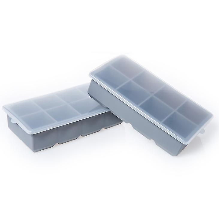 8 Cell Silicone Ice Tray With Lid， Household Ice Cube Mold