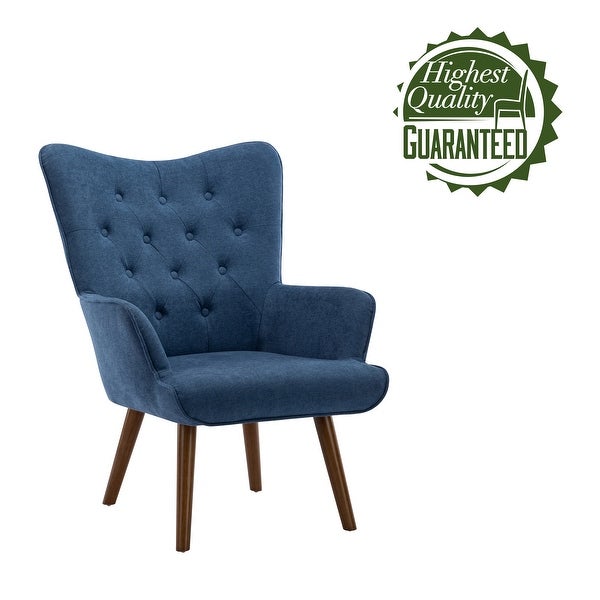 Porthos Home Harlem Accent Chair， Polyester Wingback， Wooden Legs