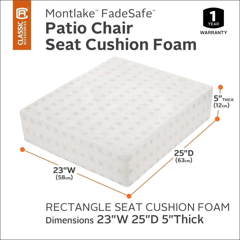 Classic Accessories Patio Lounge Seat Cushion Foam   5\